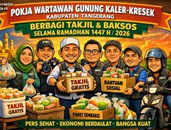 Ramadan 2026, Pokja Wartawan Gunung Kaler–Kresek Gelar Bagi Takjil dan Baksos, Tegaskan Peran Pers untuk Masyarakat