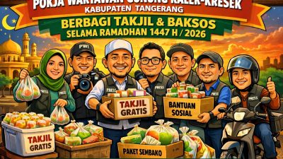 Ramadan 2026, Pokja Wartawan Gunung Kaler–Kresek Gelar Bagi Takjil dan Baksos, Tegaskan Peran Pers untuk Masyarakat